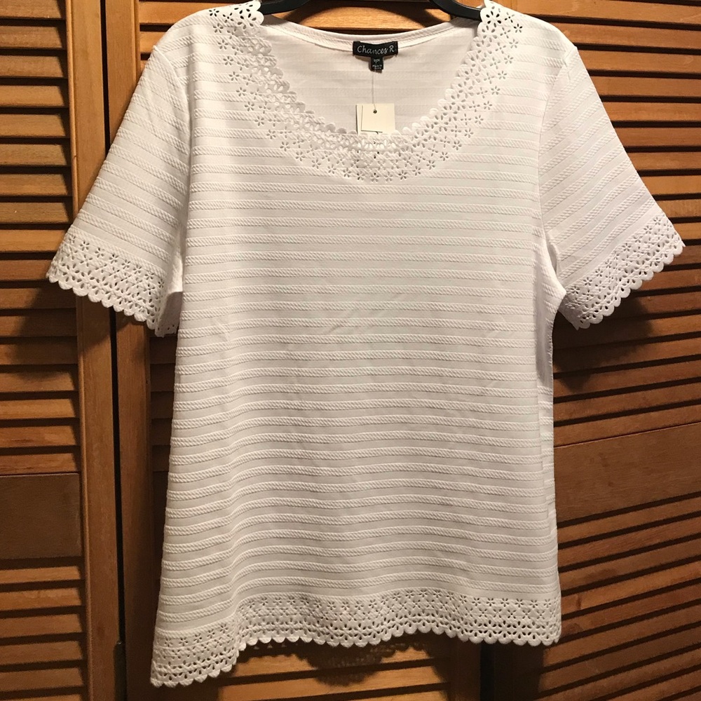 Chances R. White with Raised Stripes